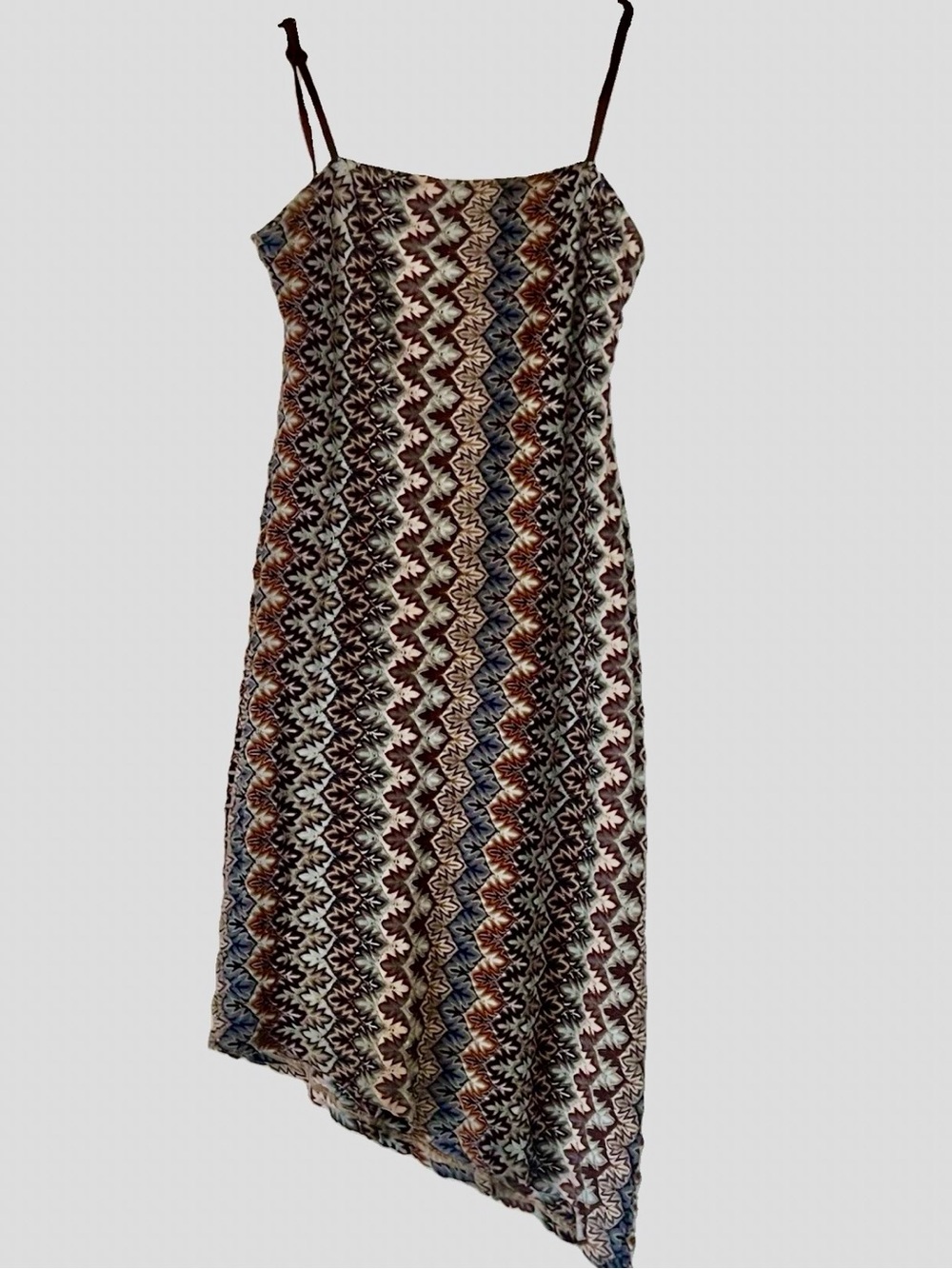 VTG Y2K A Aubrey Midi Babydoll Slip Dress Med Missoni Asymmetrical Fairy Grunge